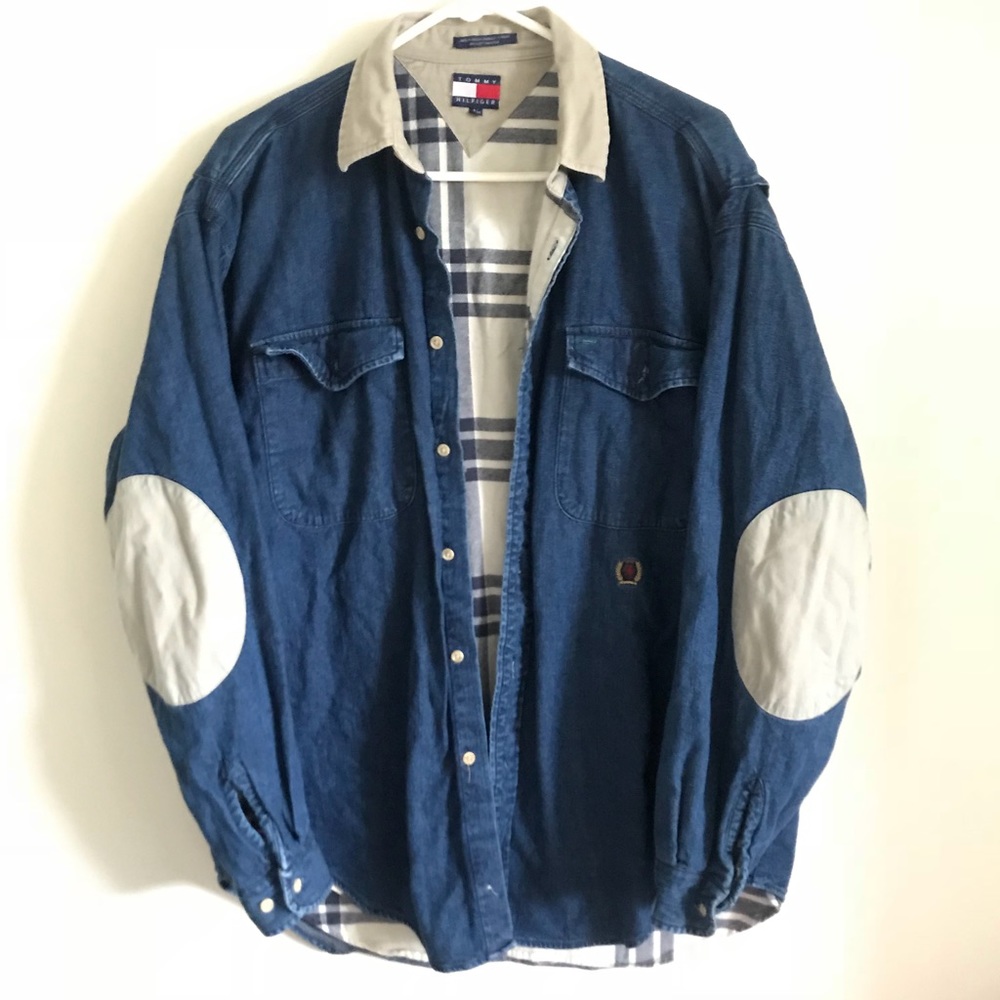 Vintage Flannel Lined Tommy Hilfiger Denim Jacket